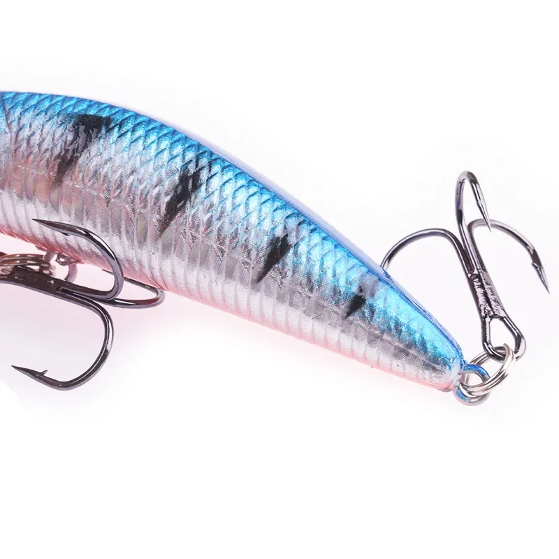 Señuelo de pesca de pececillo de plástico láser, 72mm, 7,5g, ojos 3D, Crankbait Wobblers, cebo duro Artificial para aparejos de pesca de carpa lubina, 1 ud. - imagen 5