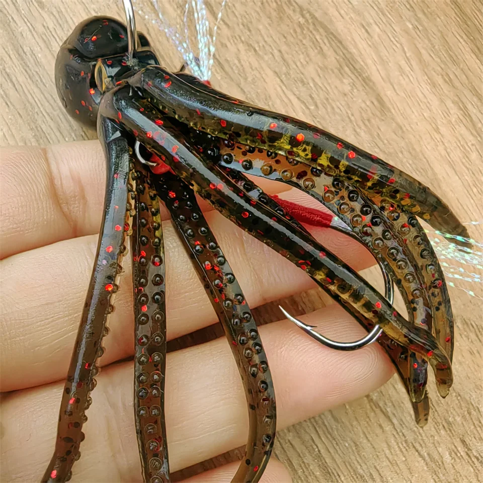Señuelo de pesca de silicona, cebo Artificial suave de faldas de calamar, señuelo de mar, cebo brillante de pulpo, accesorios de pesca, aparejos - imagen 4