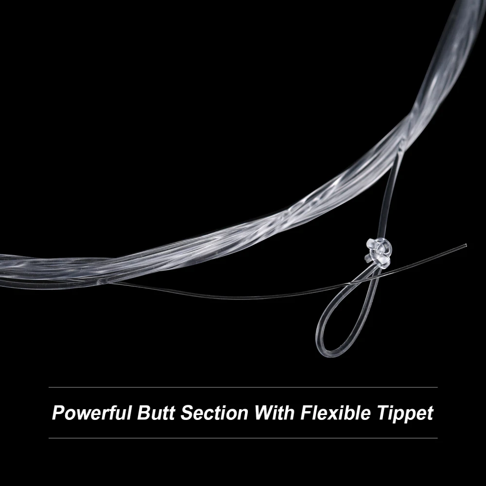 Goture Líder Cónico Pesca con Mosca – Nailon Transparente con Bucle - imagen 4