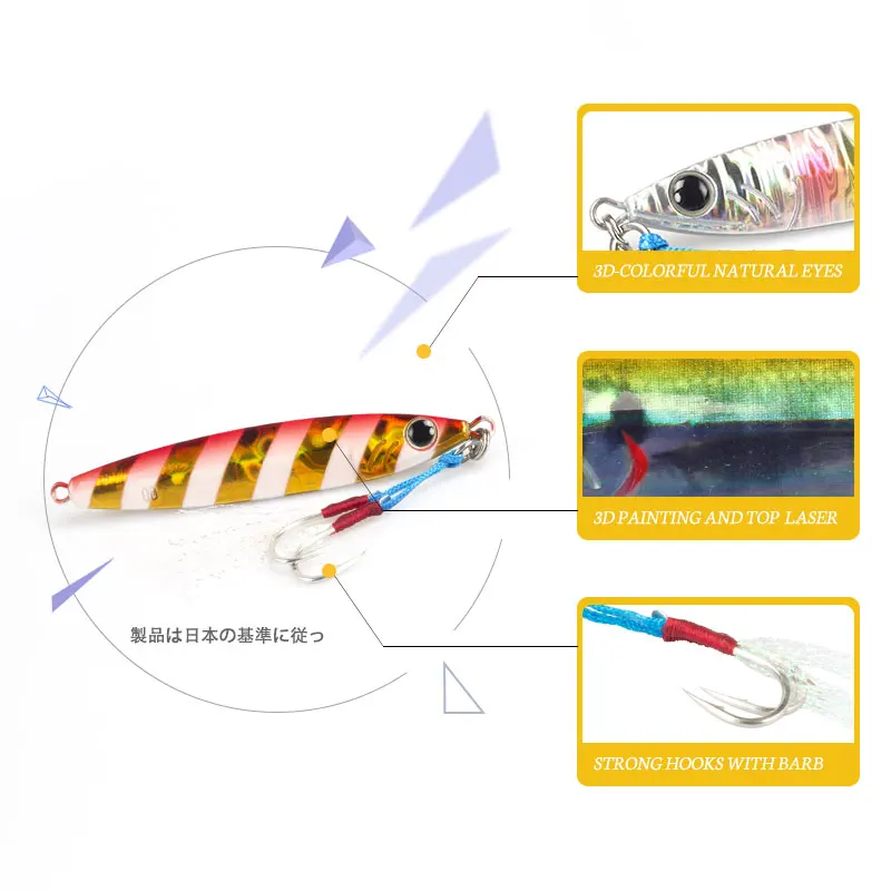 Suministros de pesca mágicos, plantilla de Metal 2024, Señuelos de Pesca de Mar, 60G, 80G, cebo Artificial, venta de pesca, plantillas de Woblery para pesca - imagen 5