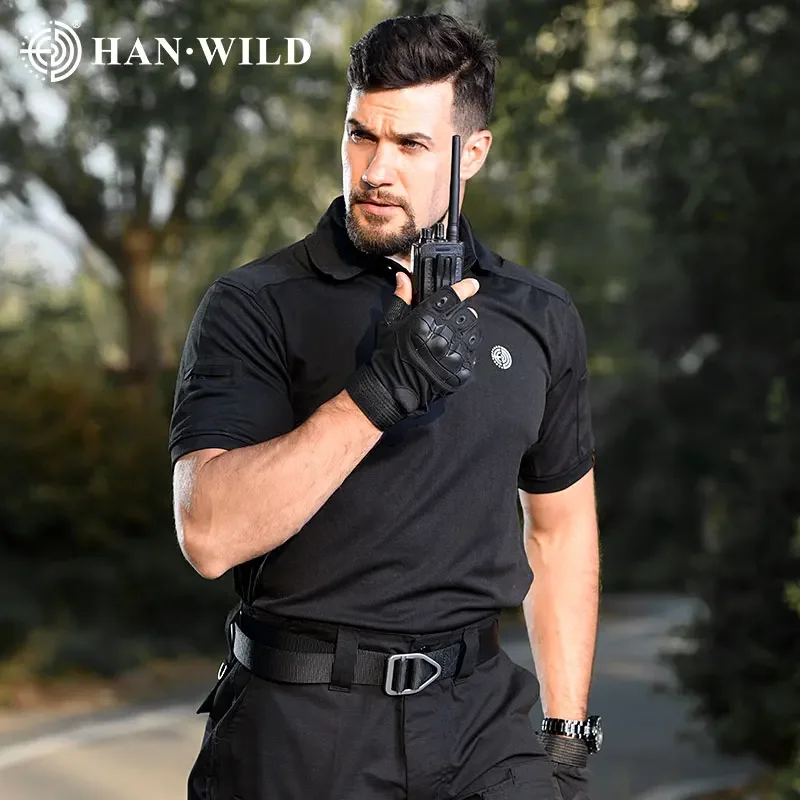 Camisetas tácticas informales para hombre, camiseta de combate de camuflaje de manga corta para acampar al aire libre, Polo de gimnasio de secado rápido, ropa de carga para senderismo - imagen 4