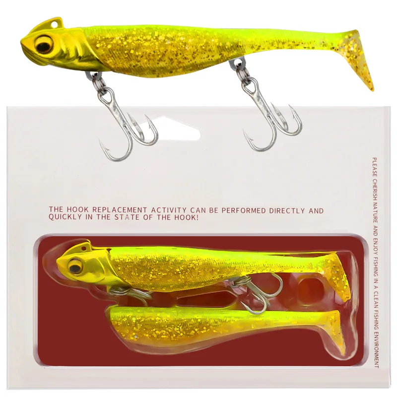 Topline-señuelo de pesca con cabeza de pececillo negro, cebo suave, plantilla de Metal, cabeza de plomo, 9cm, 11,5 cm - imagen 2