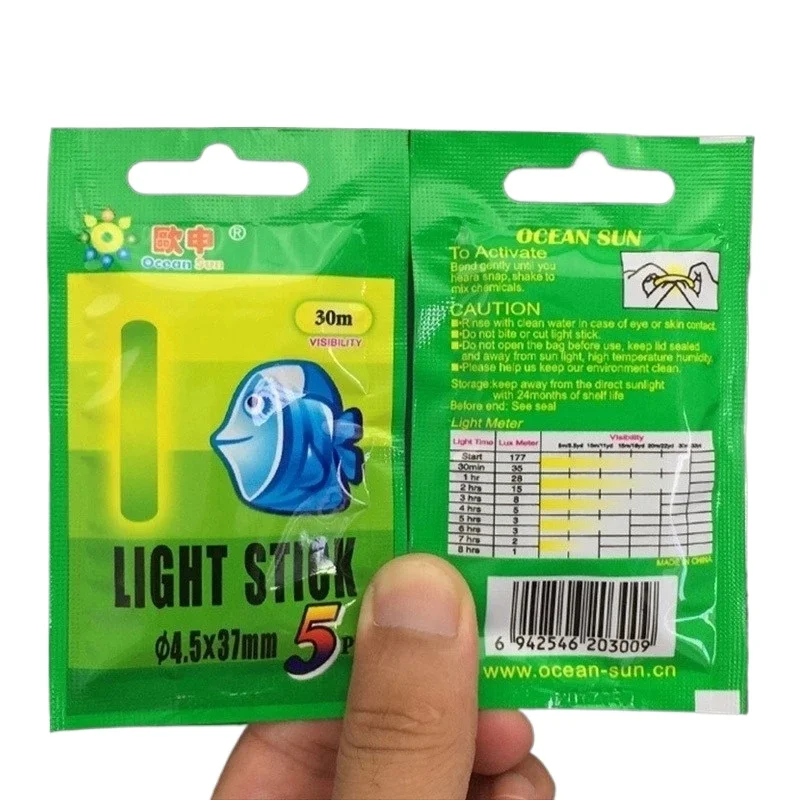 50 Uds (10 bolsas) flotador de pesca palo de luz luciérnagas barra de luz fluorescente flotador nocturno luz barra que brilla en la oscuridad aparejos de pesca - imagen 5