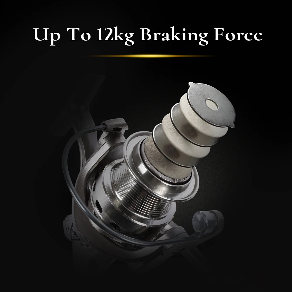 MIFINE-bobina giratoria de carpa JUNIOR 7 + 1, carrete de Metal 3000/4000/5000/6000, 12 KG, fuerza de frenado, para pesca de carpa, agua salada y dulce - imagen 2