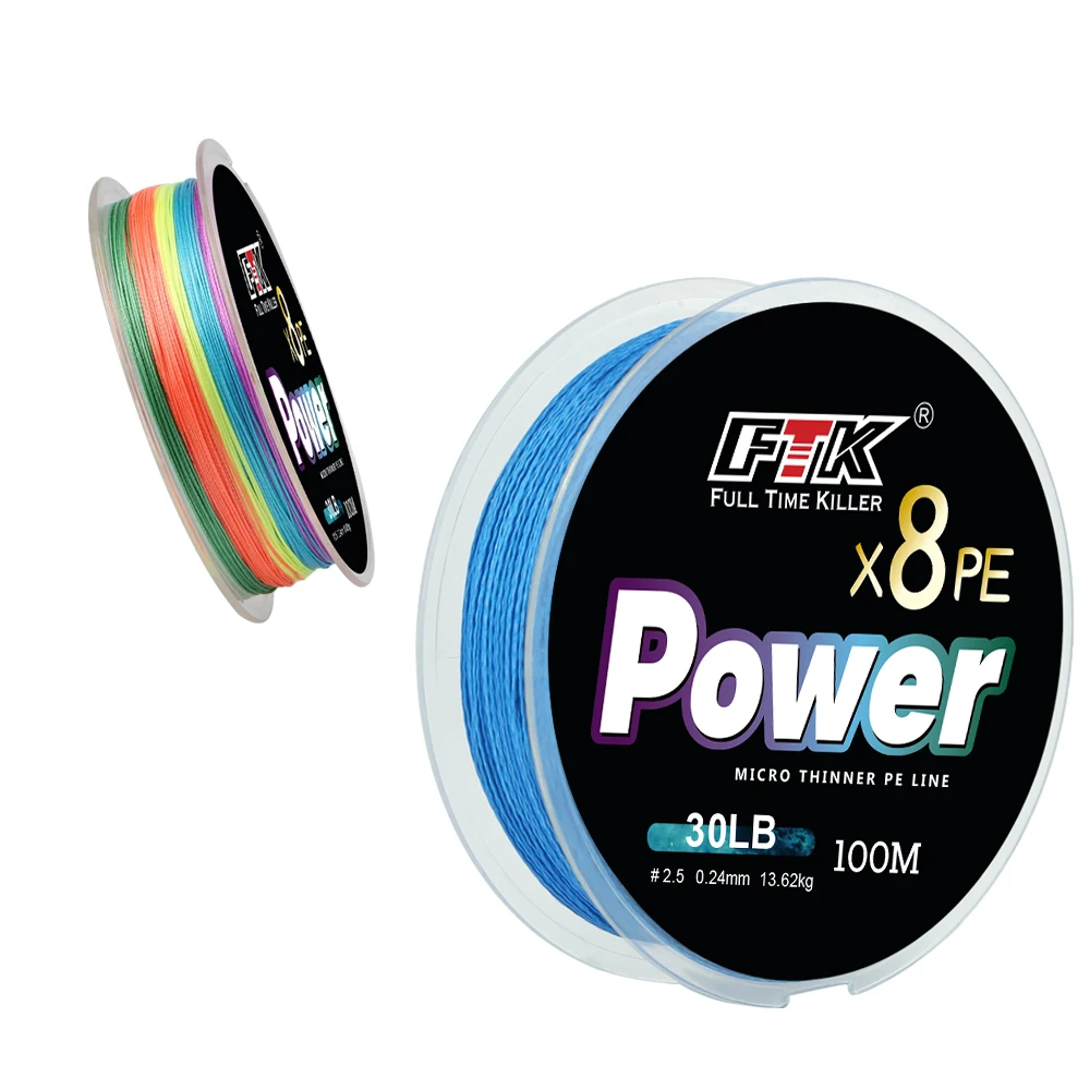 FTK-sedal trenzado X8 de 8 hebras para pesca en agua salada, 100m, PE, potencia superfuerte, 15-110LB - imagen 2