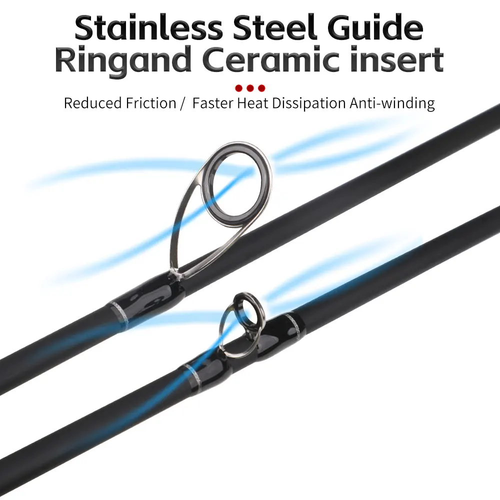 Caña de pescar portátil de carbono de 4 secciones, caña de pescar de fundición/Spinning, peso del señuelo de 10-25g, 180cm/210cm (70,87 in) - imagen 4