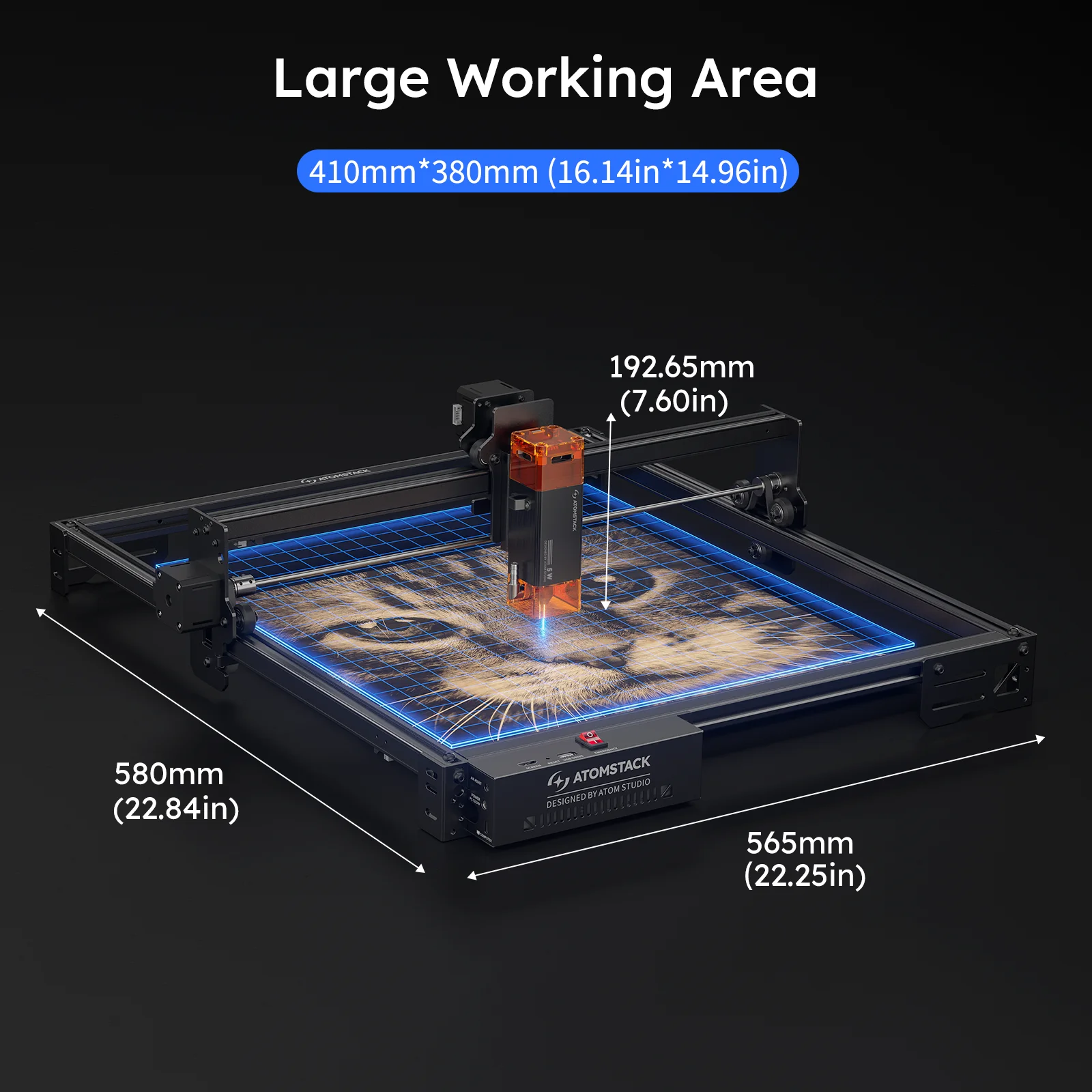 Atomstack A5 Pro V2 – Grabador láser 5W CNC para acrílico y madera - imagen 2