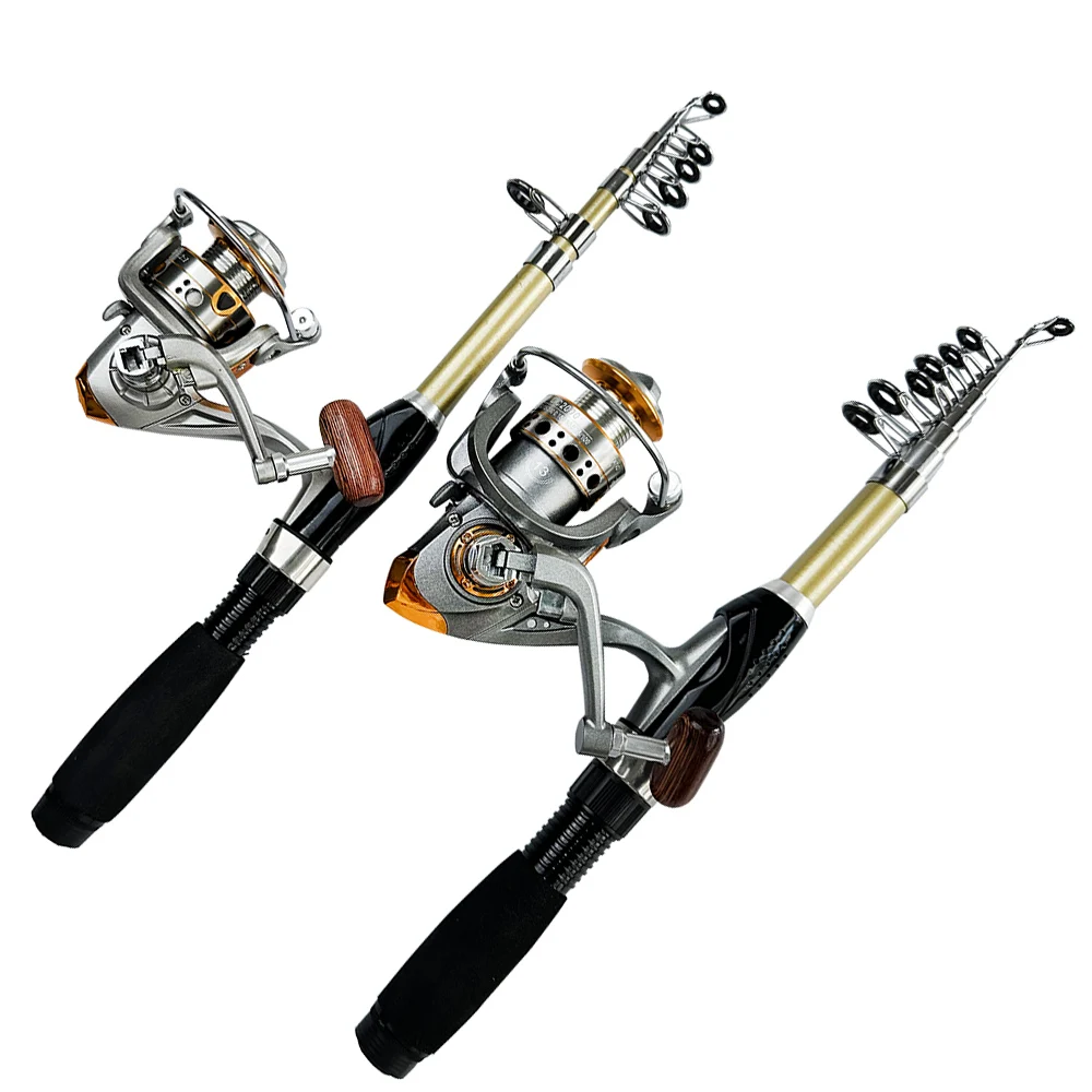 Carrete de pesca giratorio, caña telescópica dura de mar, paquete combinado, 1000/2000/3000, 1,5 M, 1,7 M, 1,9 M - imagen 5