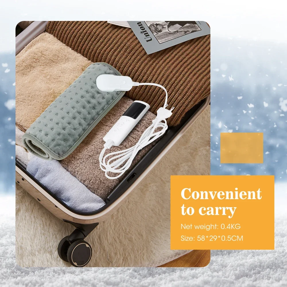 Manta de calefacción eléctrica multifuncional, almohadilla de compresa caliente, estera de grafeno, carga USB, 30x60cm, Invierno - imagen 3