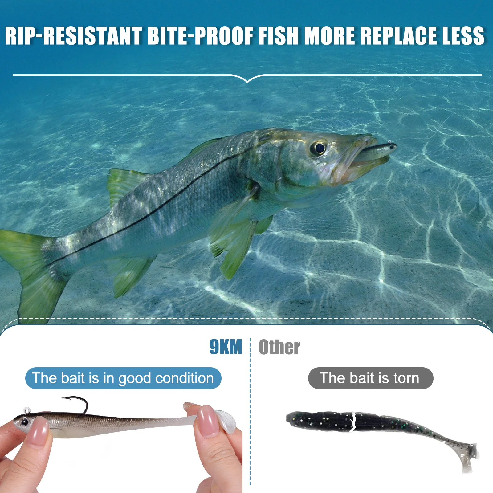 9KM 6 uds Swimbait pesca señuelos blandos 6 ~ 12,5g Jig Head señuelo de pesca suave lubina perca de agua dulce cola de paleta - imagen 5