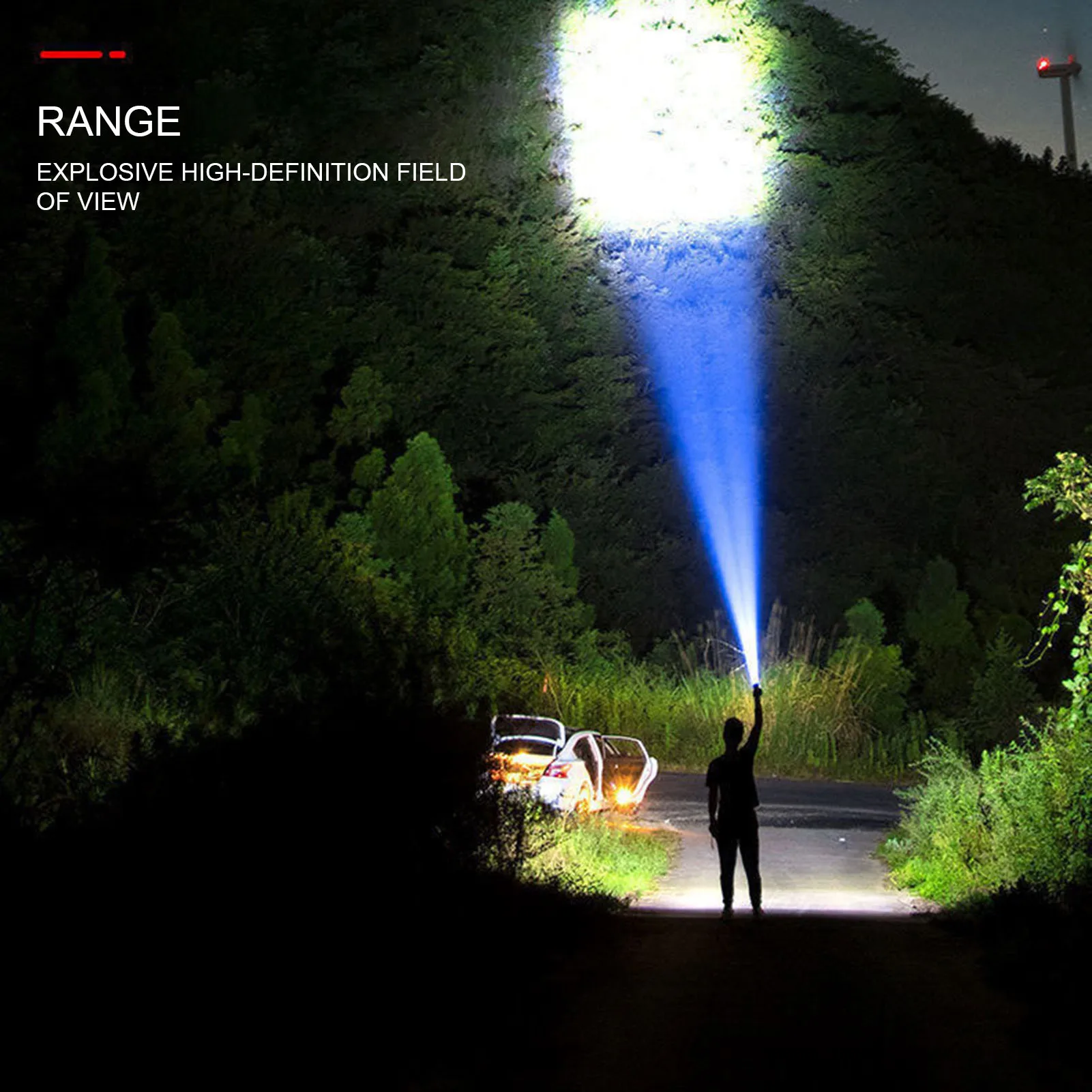 Linterna portátil de mano resistente al agua, linterna recargable de larga distancia, 4 luces, luz de Camping, senderismo al aire libre - imagen 4