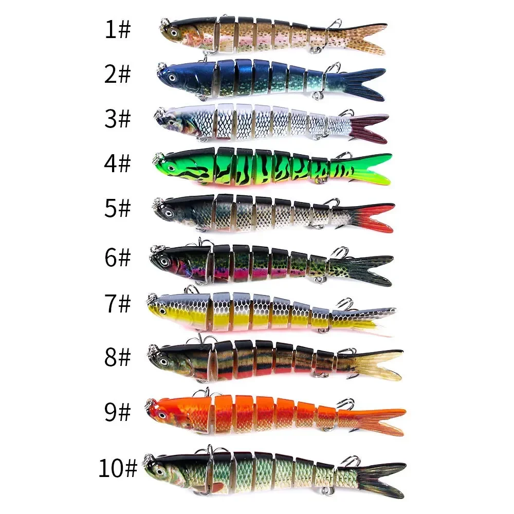 Wobblers de Lucio para pesca, cebo Artificial duro multiarticulado, Crankbait, aparejos de pesca realistas, 10cm/11,5 cm - imagen 5