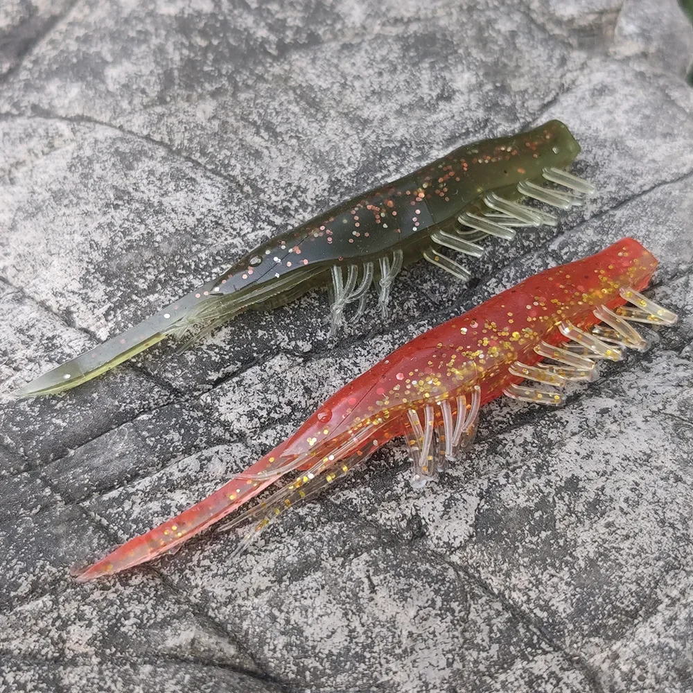 Cebo de silicona suave para morder camarones, carpa, lubina, Lucio, señuelo de pesca, Gamba Gambas Gambita, pesca en el mar, gusano, Swimbait, pesca en roca