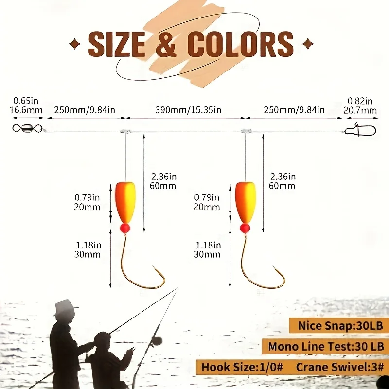 Aparejo Surf Casting Snell con flotador y anzuelo circular - imagen 2