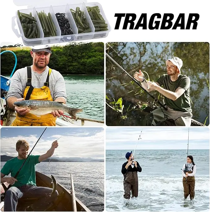 Goture 60 unids/set Clips de seguridad para pesca de carpa cola cono de goma manga antienredos cambio rápido giratorios aparejos giratorios de peso de pesca - imagen 5