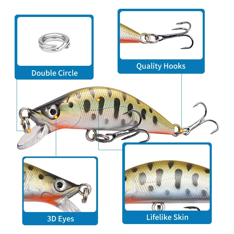 Señuelo Minnow duro láser con sonajero para black bass y lubina - imagen 2