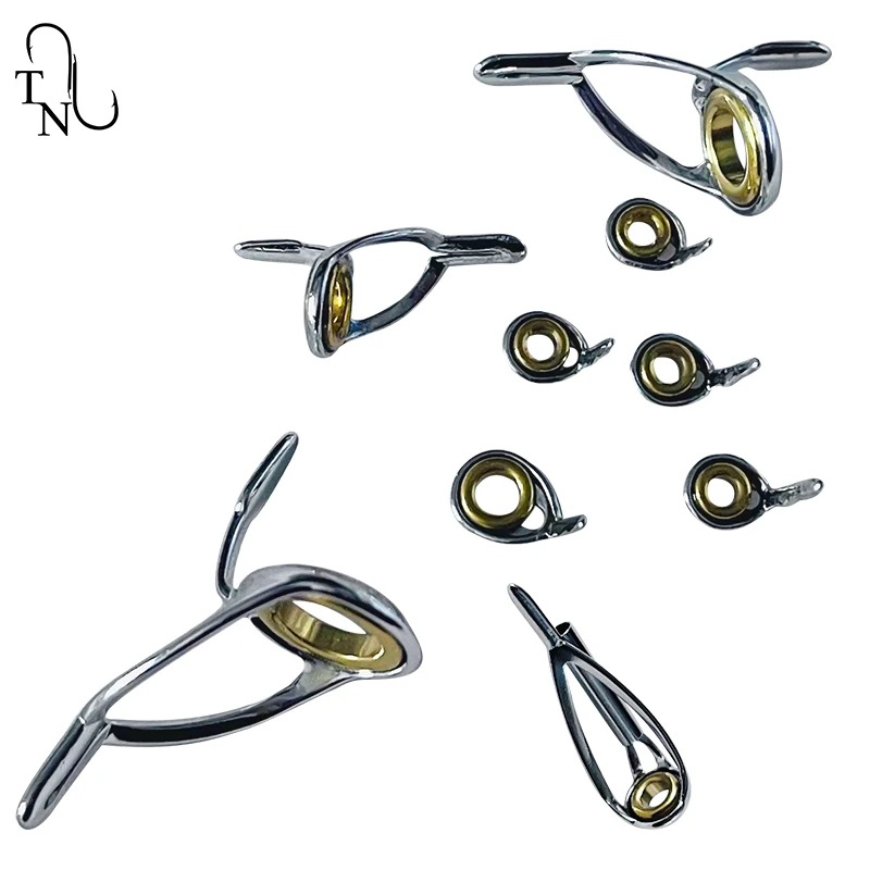 Juego de anillos de pesca de fundición TN19, 9 piezas de tamaño mixto, Kit de reparación de poste, guías de ojos, juego de caña de pescar, accesorios de repuesto para construcción DIY - imagen 5