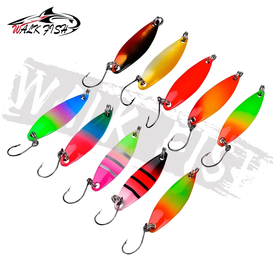 WALK FISH-señuelo de pesca de doble Color, 1 Uds., 2,15g, 3,3g, lentejuelas, inversión de largo alcance, Metal, semillas de melón coloridas, boca volteada, mar - imagen 3