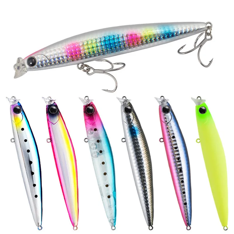 Señuelos de pesca flotantes para pececillos, 110mm, 17g, Wobbler de fundición larga para lubina, trucha, Lucio, agua salada, cebo duro Artificial, aparejos Jerkbait - imagen 3