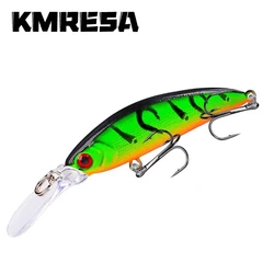 Señuelo artificial minnow de plástico duro con ojos 3D