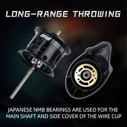 BEARKING 9BB Carrete Baitcasting – Arrastre ligero fibra carbono