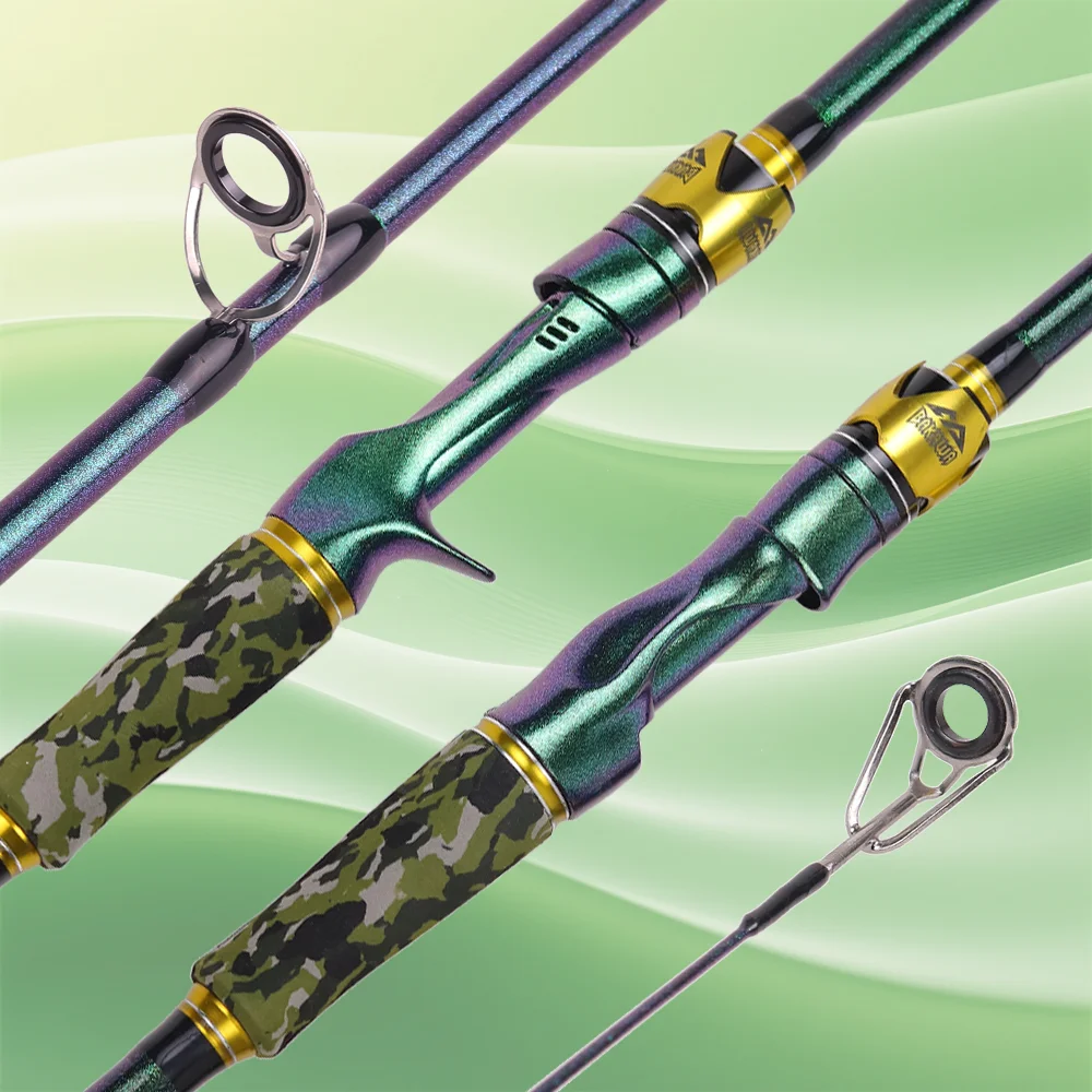 Caña de pescar giratoria BAKAWA serie camaleón 1,9 M/2,1 M caña de viaje portátil de 4 secciones caña de pescar ultraligera mediana