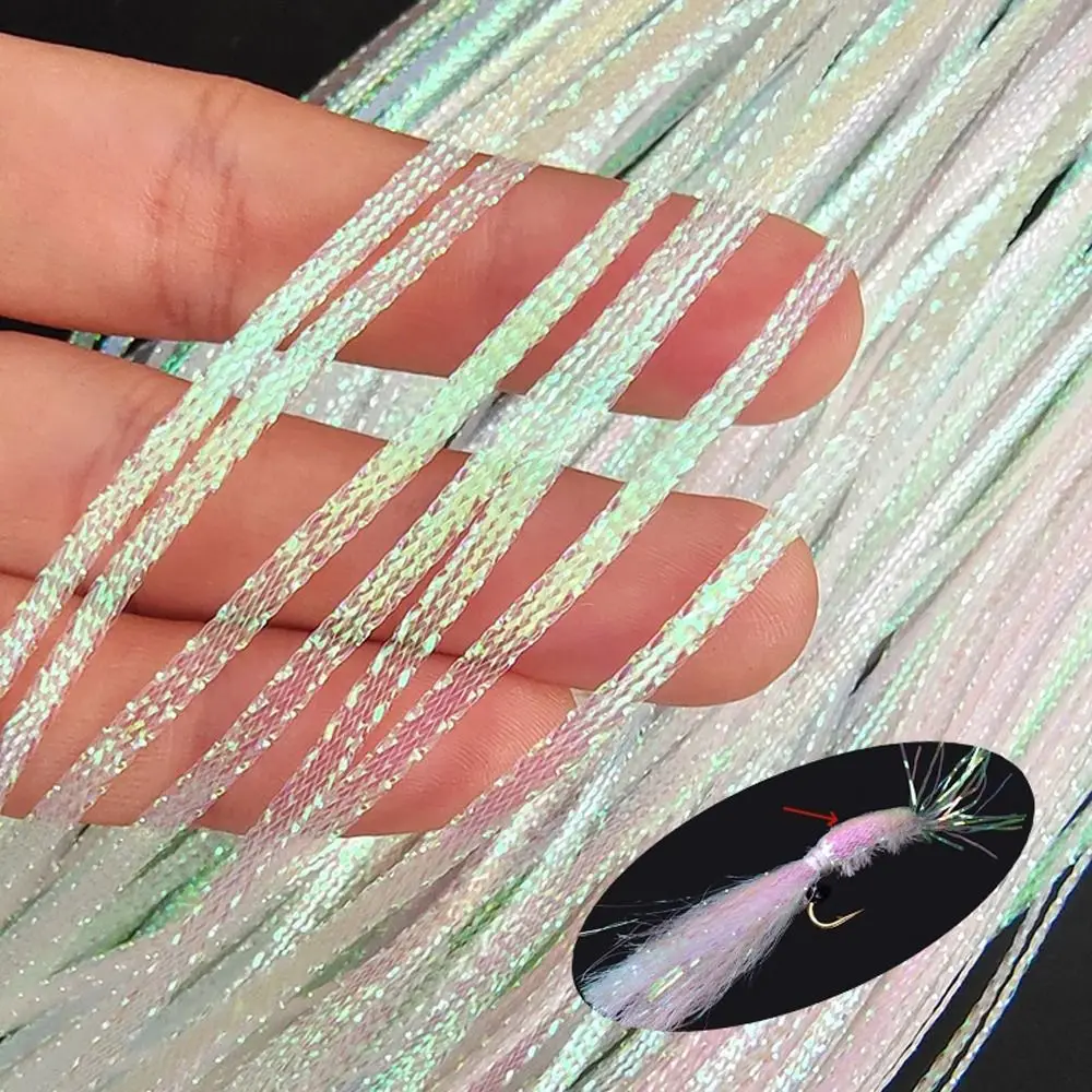 Tira brillante a escala de pez, hebras de Flash corrugado de imitación sintética, Flashbou iridiscente, simula - imagen 2