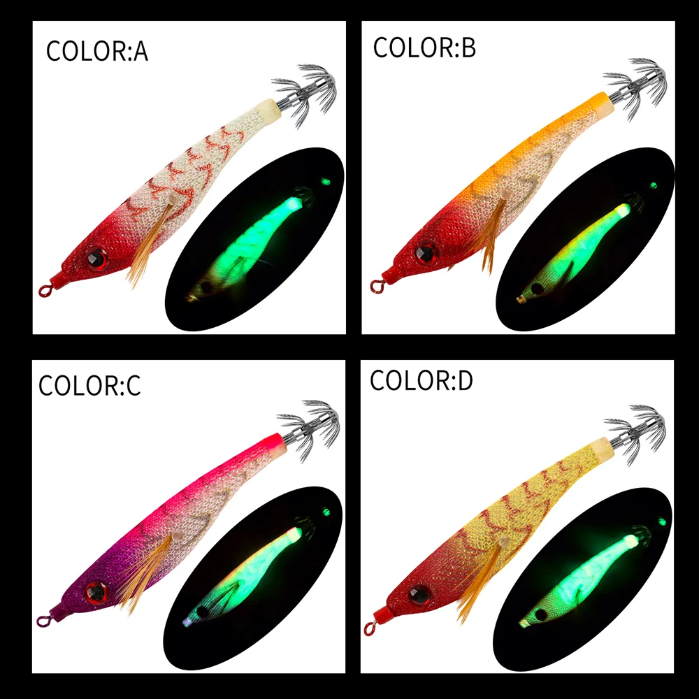 Viga de equilibrio FSDZSO Camarones 2,5 #   Anzuelo de calamar, señuelos de camarones de madera, plantillas, cebo de sepia, simulación realista, cebo de pulpo de silicona - imagen 5