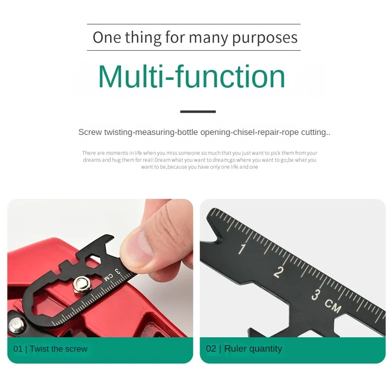 LLavero de acero inoxidable EDC multiherramientas para exteriores, dispositivo de supervivencia, abrebotellas, herramienta multibolsillo, colgante, 10 unidades - imagen 5