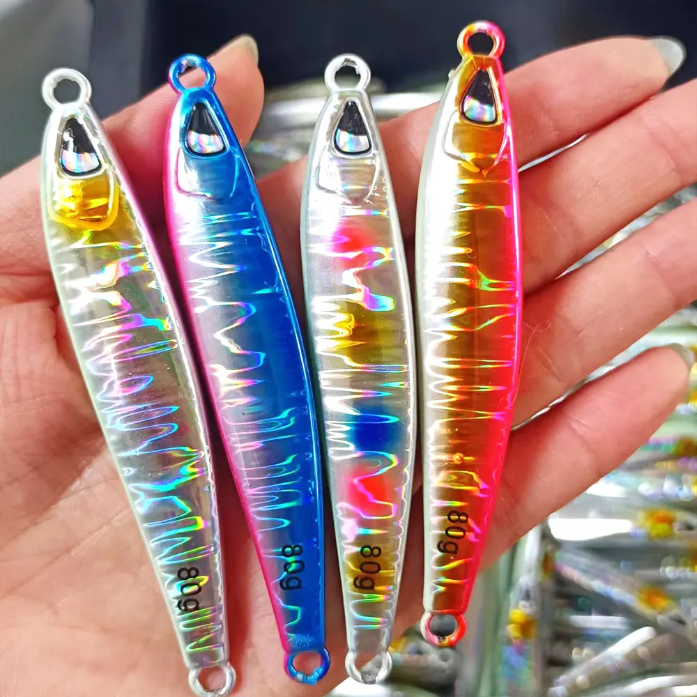 Señuelo de Pesca de JIg rápido de Metal, plantilla brillante UV de 40g60g80g100g, velocidad de impresión 3D, pescador que cae, cebo duro que se hunde, Jigging, 1 ud. - imagen 5