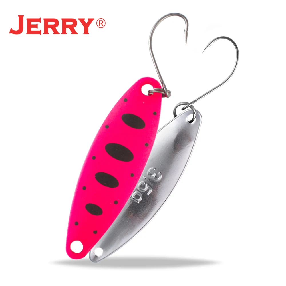 Jerry 3,3g 5g señuelos de pesca artificiales, juego de cucharas de arrastre ligeras, cebo giratorio de Metal para perca de trucha - imagen 5