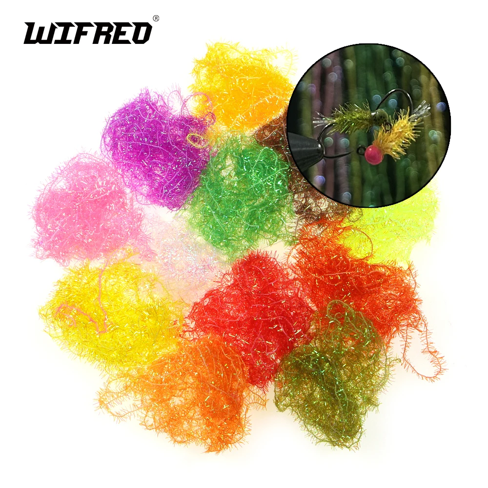 Wifreo 4 m/paquete 6mm de ancho perla Cactus chenilla cristal Flash oropel atado de moscas Material corporal para ninfa mosca húmeda Wolly Buggers señuelo