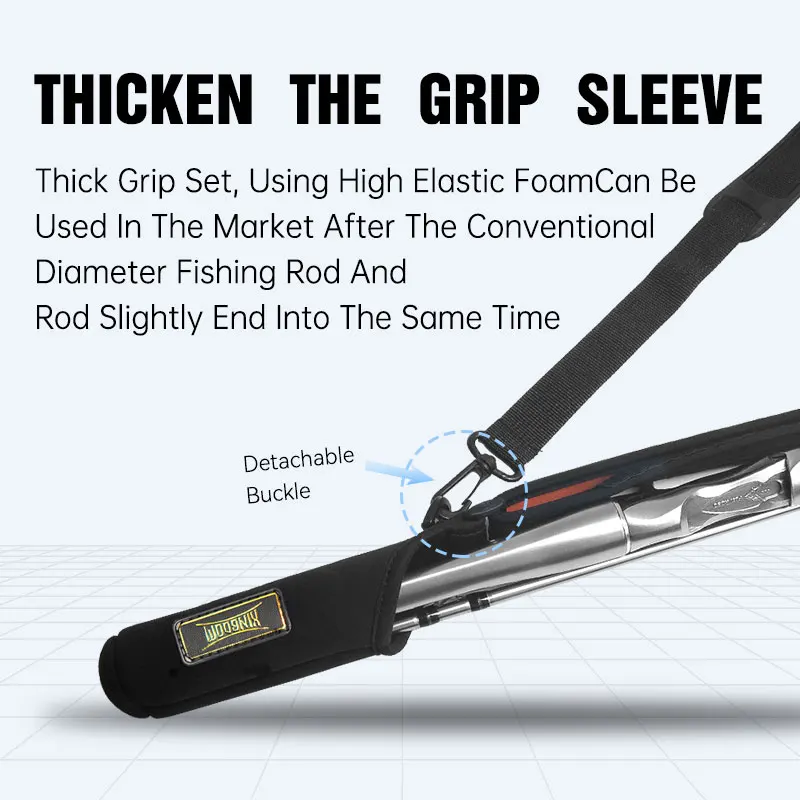 Kingdom-cañas de pescar giratorias, 102cm-152cm, cuerda de protección para caña de fundición, longitud ajustable para varillas de protección, bolsa de almacenamiento para caña - imagen 5