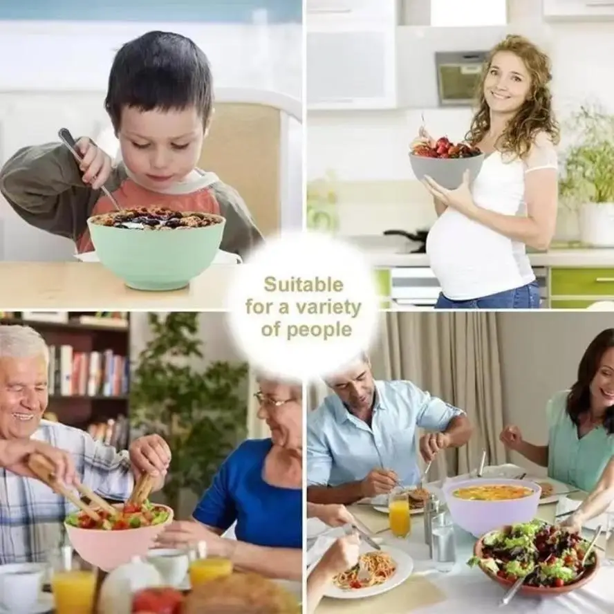 Cuenco de sopa de plástico y paja de trigo para hogar - imagen 2