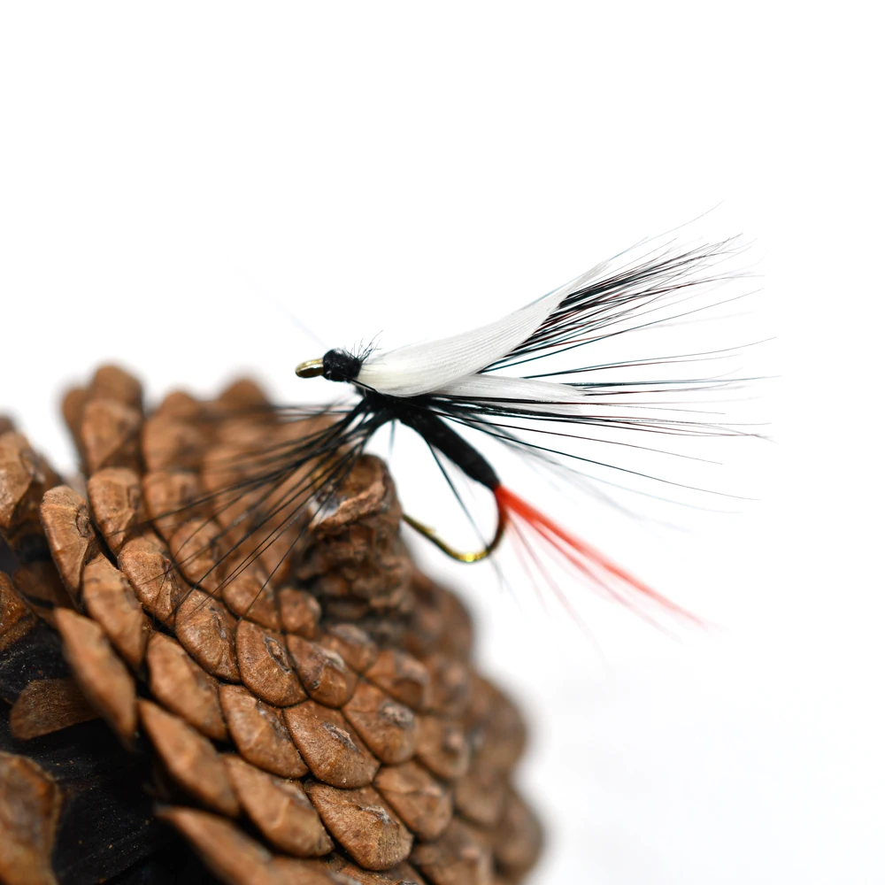 MNFT 10PCS 12 #   Cola roja ala blanca marucción/salmón, moscas de trucha pesca mosca - imagen 5