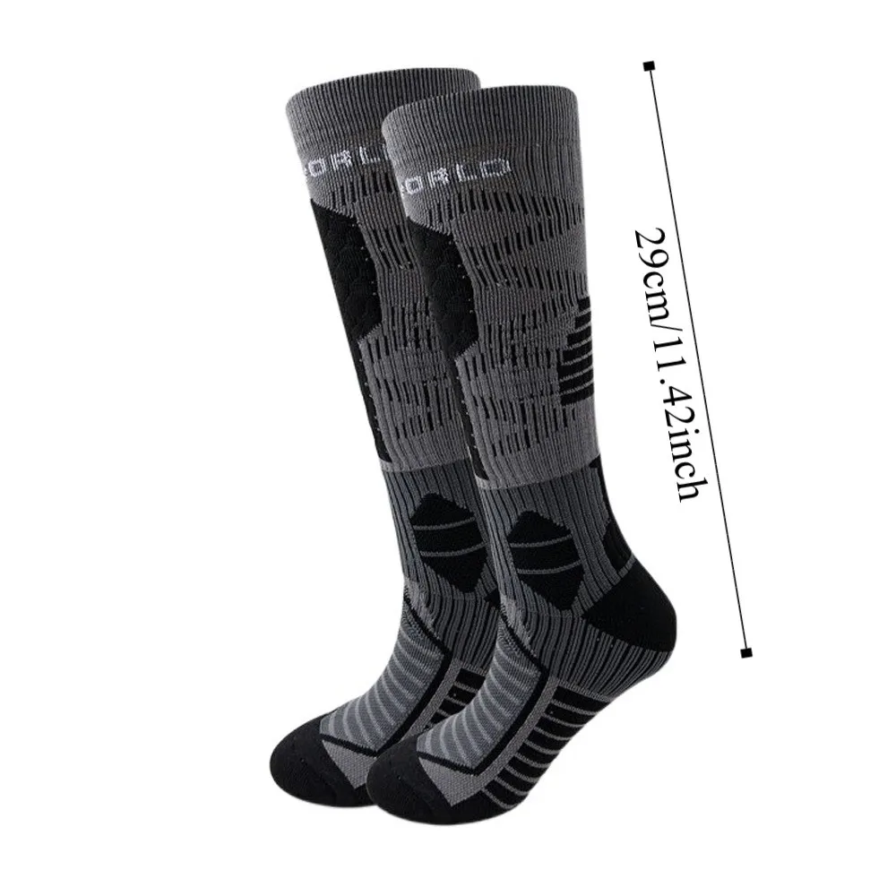 2 pares de calcetines de esquí de diseño más grueso calcetines deportivos de alta elasticidad que absorben la humedad calcetines profesionales de montañismo de tubo largo senderismo - imagen 5