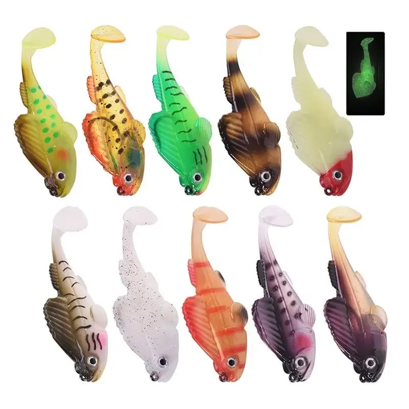 1/3 Uds señuelo de Pesca de silicona 6,5 cm 9cm Goby Jig Wobbler cebo suave para Lucio sábalo perca Swimbait aparejos de Pesca - imagen 5