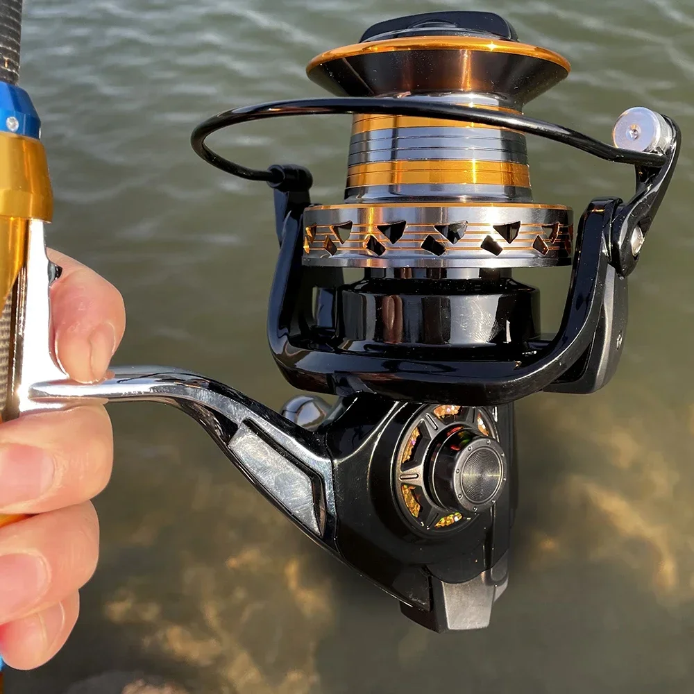 Carrete de Pesca Baitcasting de gran capacidad, serie 9000, 10000, 12000, 30KG de arrastre máximo, relación de engranaje 4,0: 1, Copa Metail Line para Pesca de agua salada - imagen 4