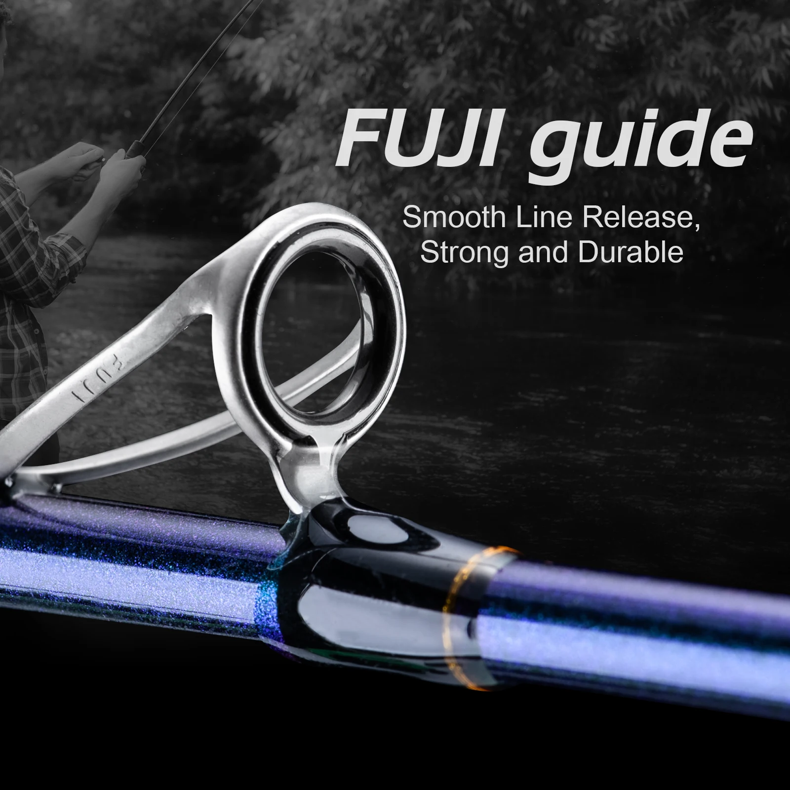 Goture PURSUIT-varilla de calamar con punta de titanio, 1,7 M, 2,58 M, anillo guía Fuji completo, 40T, fundición de fibra de carbono, caña de pescar de Jigging, potencia MH/M/ML - imagen 4