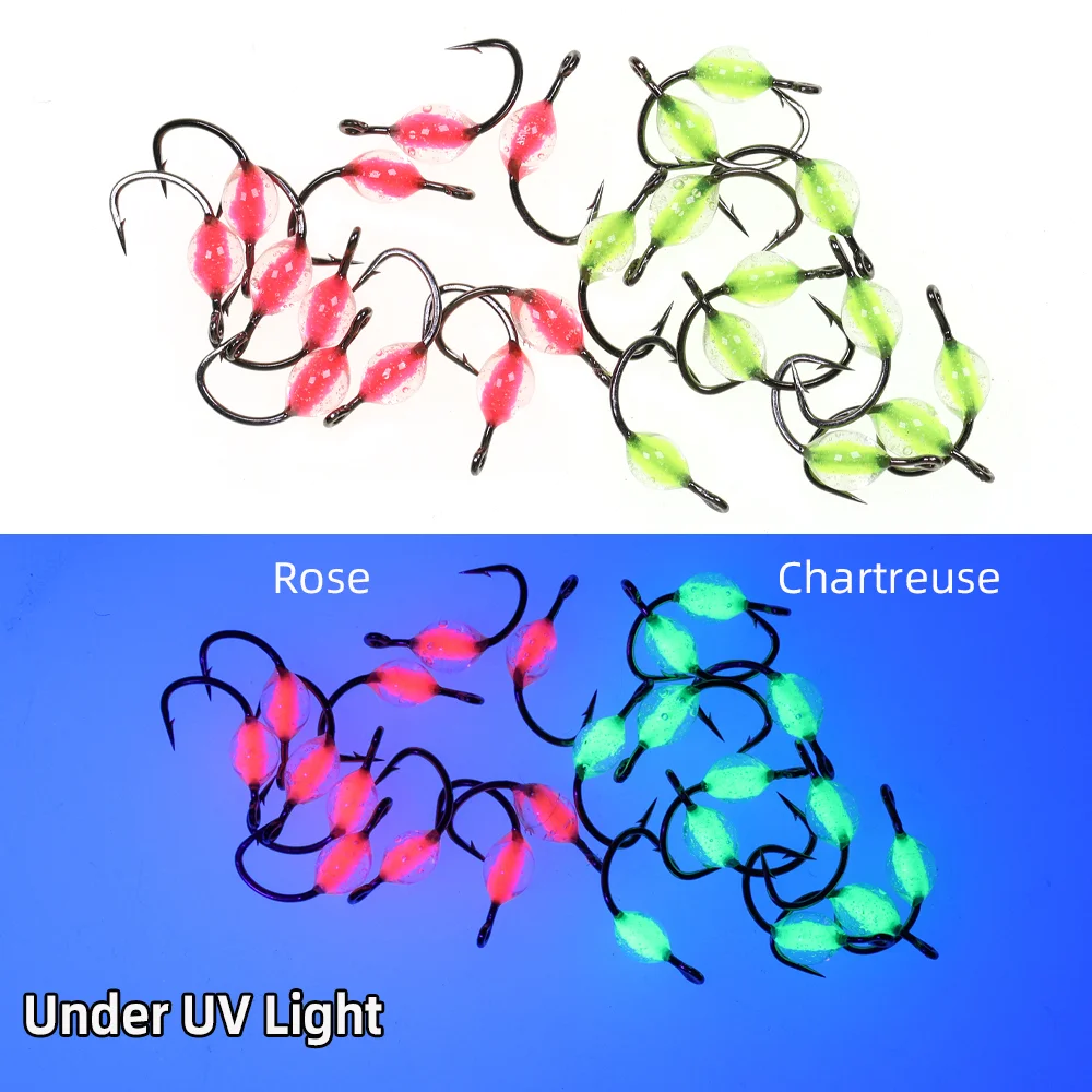 Wifreo 6 piezas/8 piezas # 18 Mini huevo de salmón mosca epoxi cuerpo Glo Bug ninfa húmeda pesca con mosca moscas Steelhead Grayling pesca señuelo cebos - imagen 5