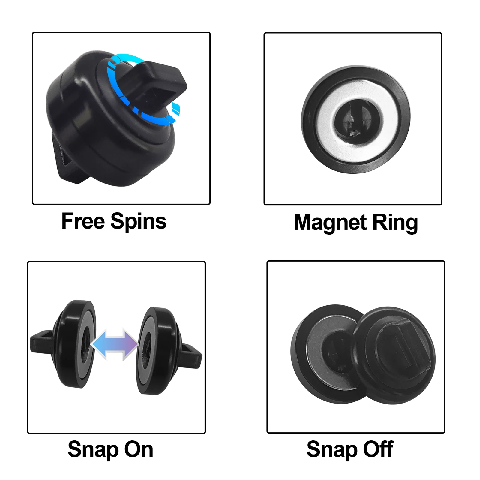 Cierre de red magnético plano, más fuerte, con cordón enrollado retráctil, mosquetón - imagen 2