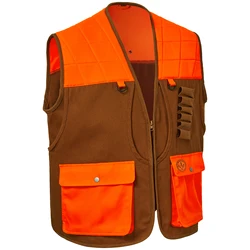 Bassdash FV11 Chaleco de caza con bolsillos múltiples – Marrón Naranja