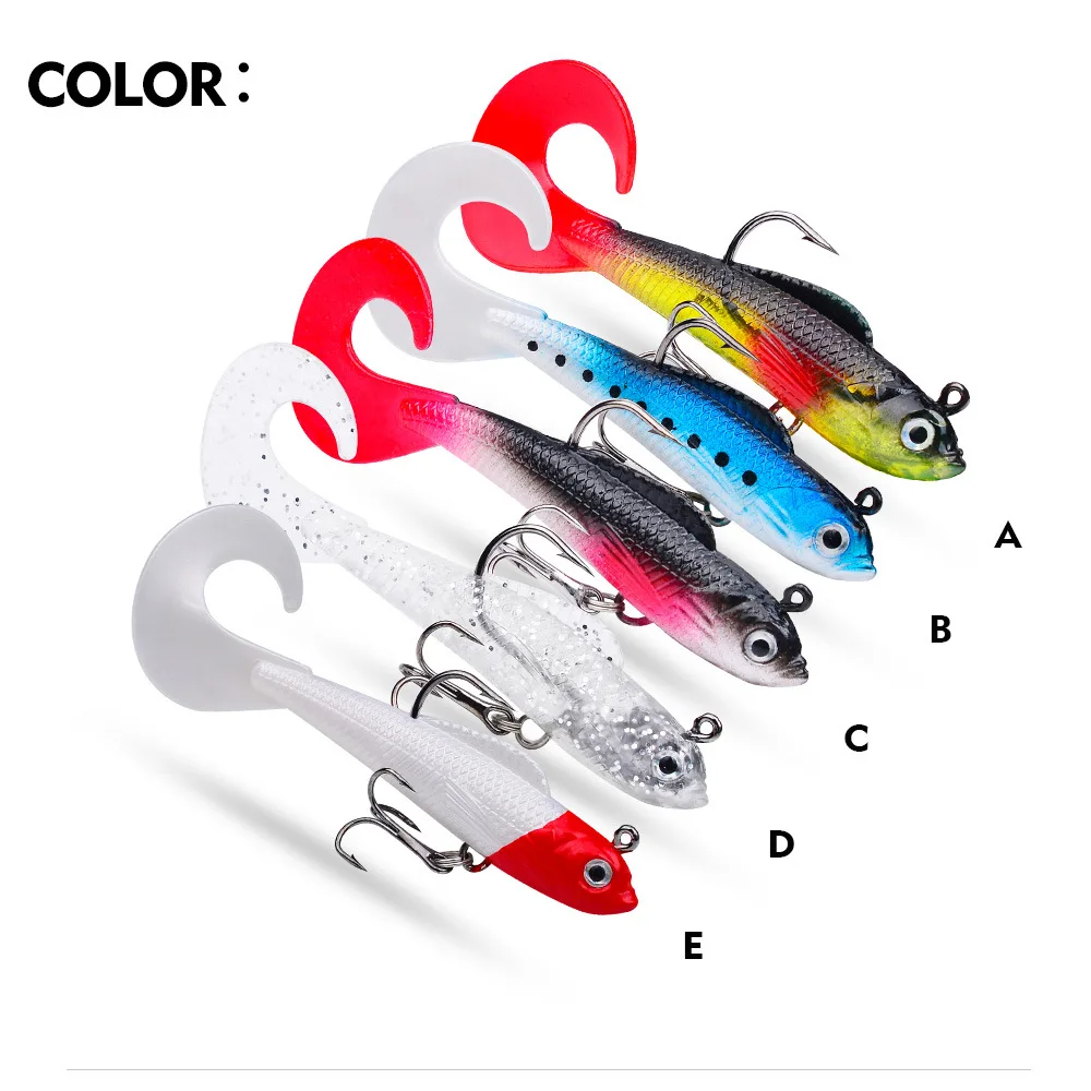Señuelo suave de silicona con cabeza de plomo, plantilla de Pesca Wobbler Swimbait 9,5 cm 9,5g Isca, cebo Artificial, carpa, lubina, aparejos de Pesca, 1 Uds.