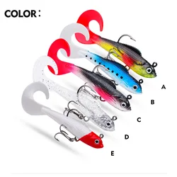 Señuelo suave de silicona con cabeza de plomo, plantilla de Pesca Wobbler Swimbait 9,5 cm 9,5g Isca, cebo Artificial, carpa, lubina, aparejos de Pesca, 1 Uds.