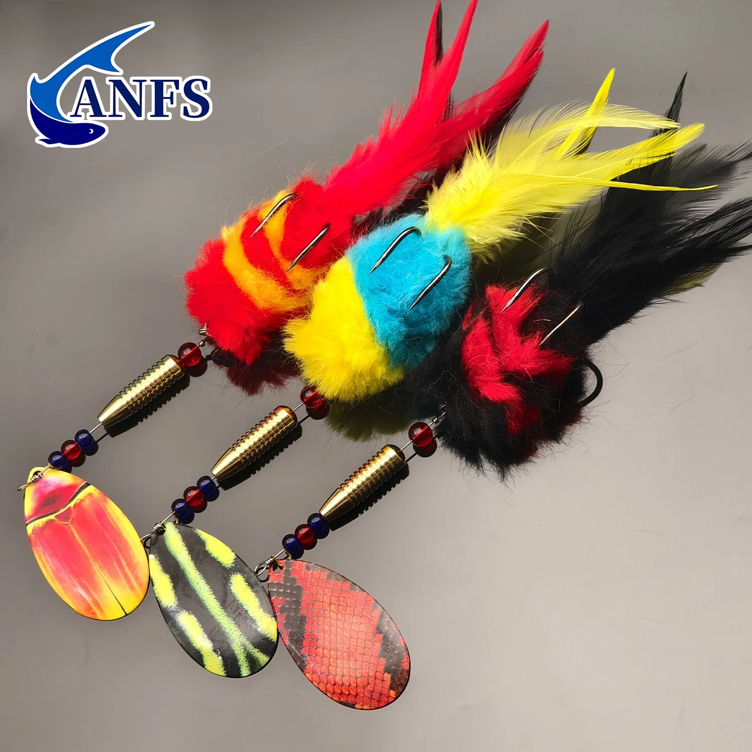 ANFS 1 pieza de cebos giratorios almizclados de gran tamaño con cobre, colores mezclados para luccio, lubina y trucha, ideal para agua dulce y salada - imagen 3