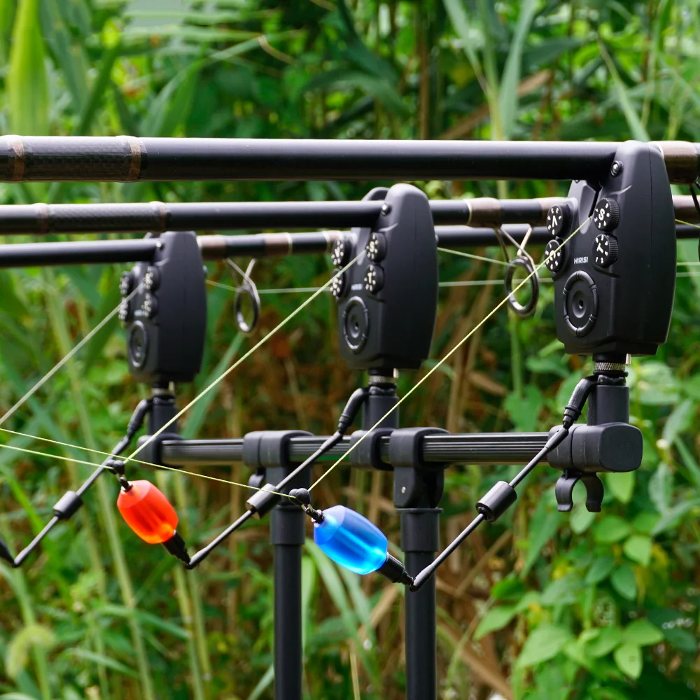 Hirisi-Juego de alarma de pesca de carpa inalámbrica, indicador de alarma de mordedura antirrobo, aparejos de pesca de carpa, 1 + 4 juegos S4 - imagen 5