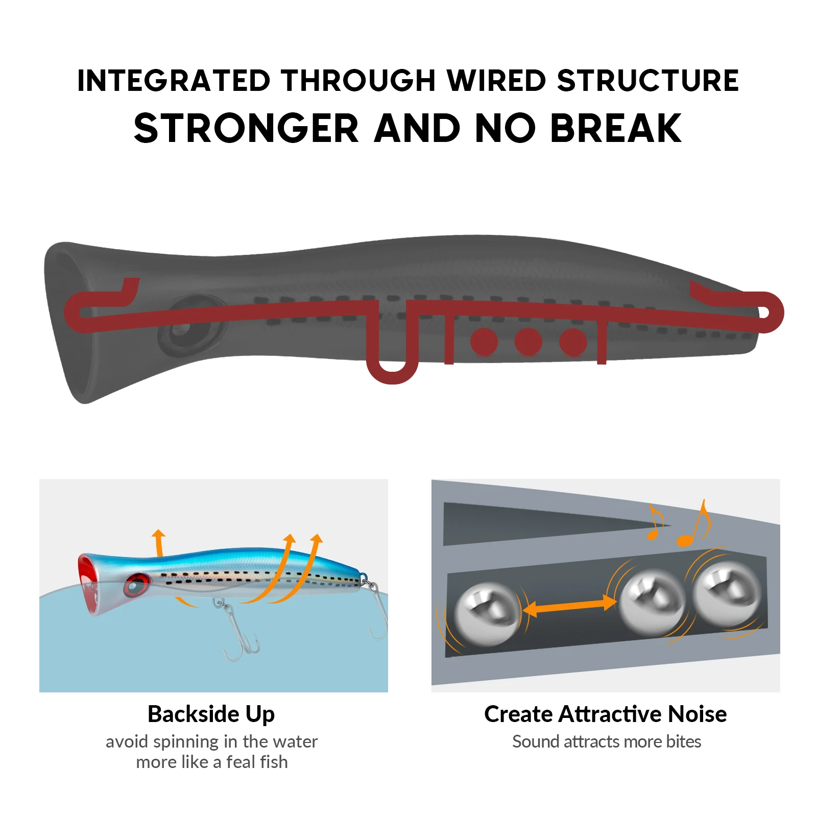 1 Uds 120g señuelo de pesca Popper grande Topwater Wobbler cebo duro de plástico Artificial para señuelo de pesca de agua salada GT 20,5 cm - imagen 5