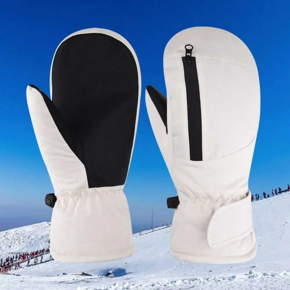 1 par de guantes de esquí de invierno impermeables Unisex pantalla táctil guantes gruesos de snowboard guantes térmicos cálidos para nieve deportes de invierno - imagen 4
