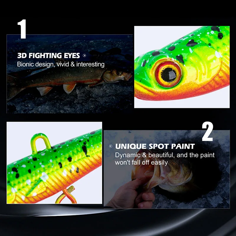 Goture-señuelo de pesca de hielo para invierno, 1 piezas, 8cm, 30g, balanceador, Jigging, cebo Artificial, Wobblers, trucha, lubina, Lucio, Carpa - imagen 5