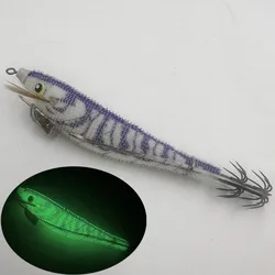 2 uds Eging alambre de acero plantilla de calamar UV láser hundimiento cebo de calamar luminoso 11cm Señuelos de pesca luminosos pesca de pulpo